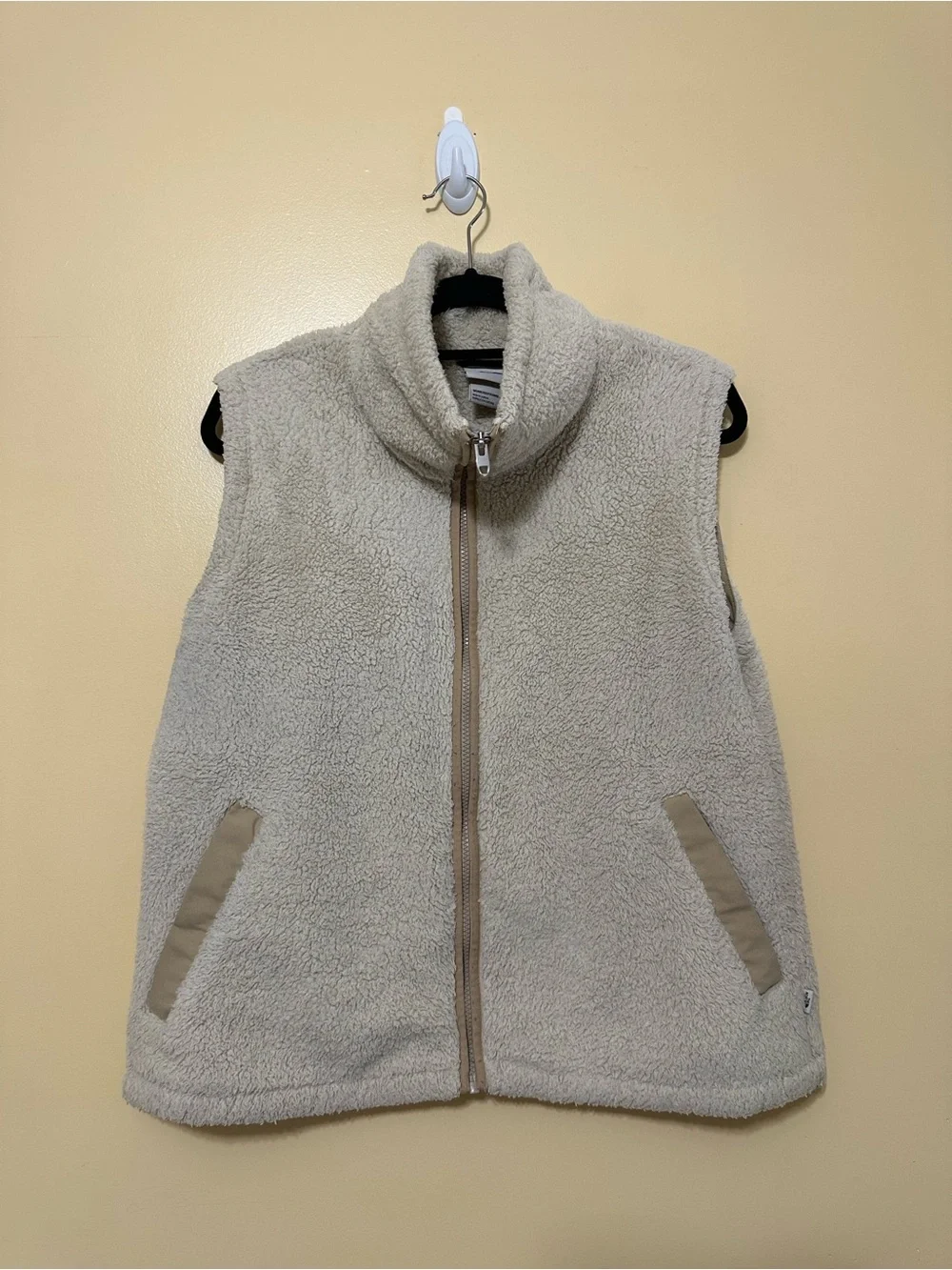 The North Face Furry Fleece Vest Shearling Women XL Beige